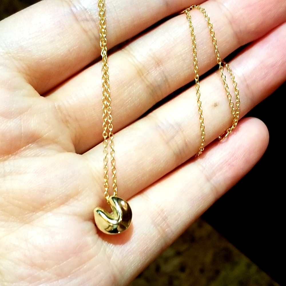 🍭Cute fortune cookies necklace s925